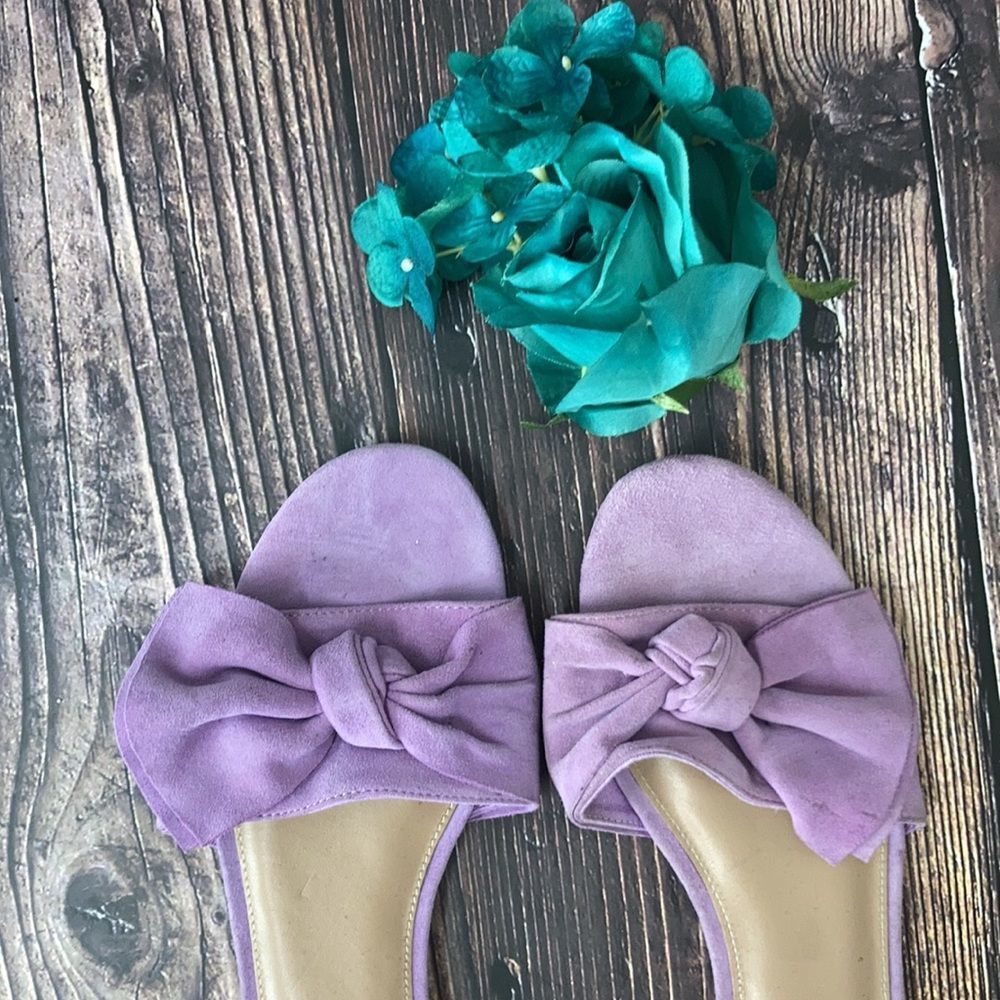Steve Madden Lavender Truesdale Bow Flat Sandals 9M - Picture 4 of 6